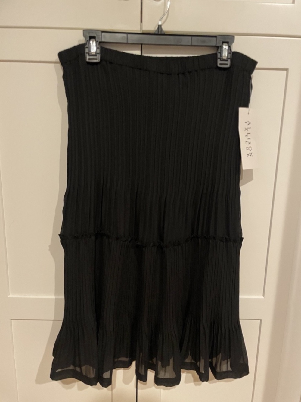 NWT Allison Taylor Black Chiffon Maxi Skirt Size XL - Picture 4 of 6
